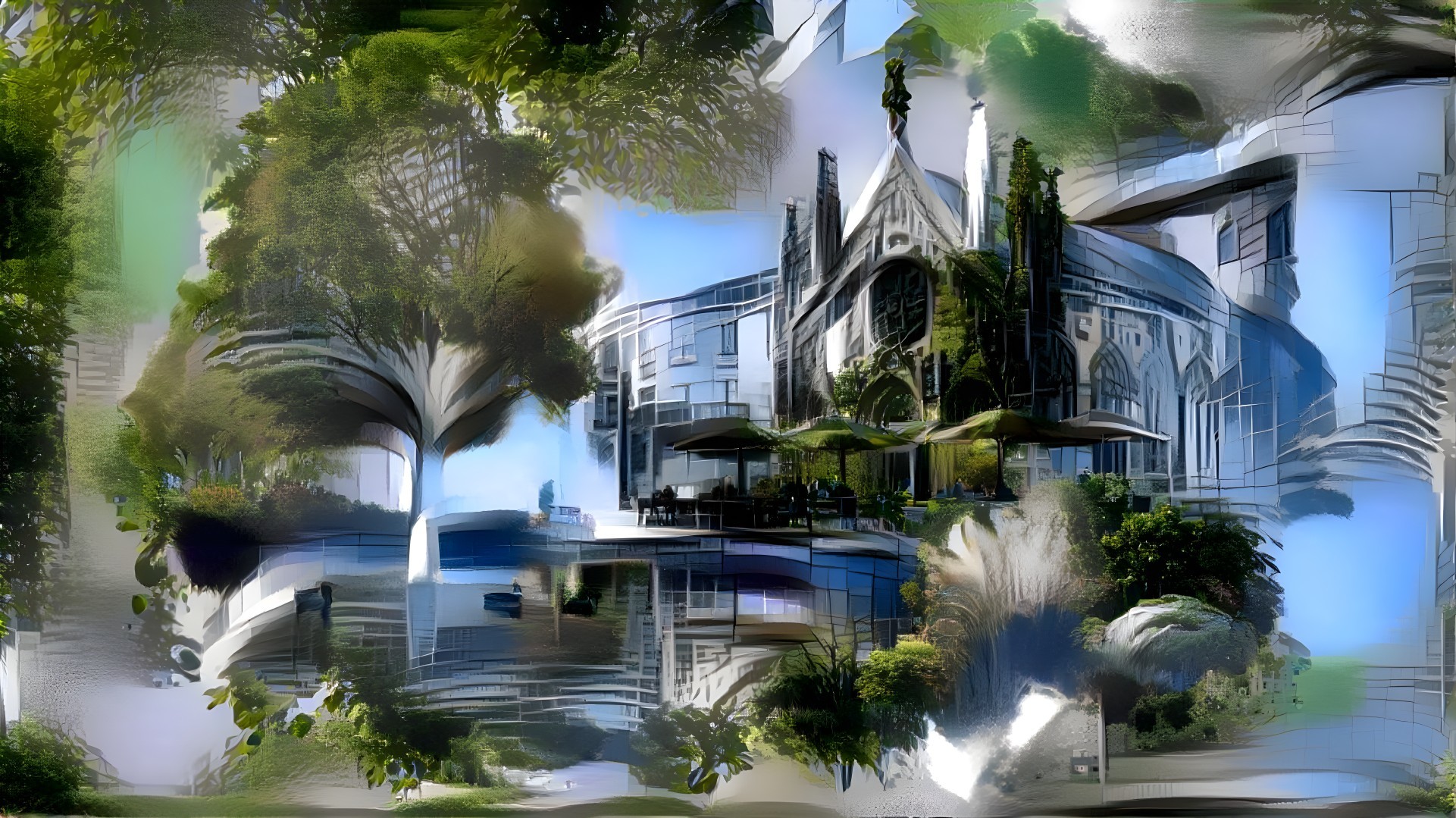 Modern Architectural Masterpiece with Lush Greenery