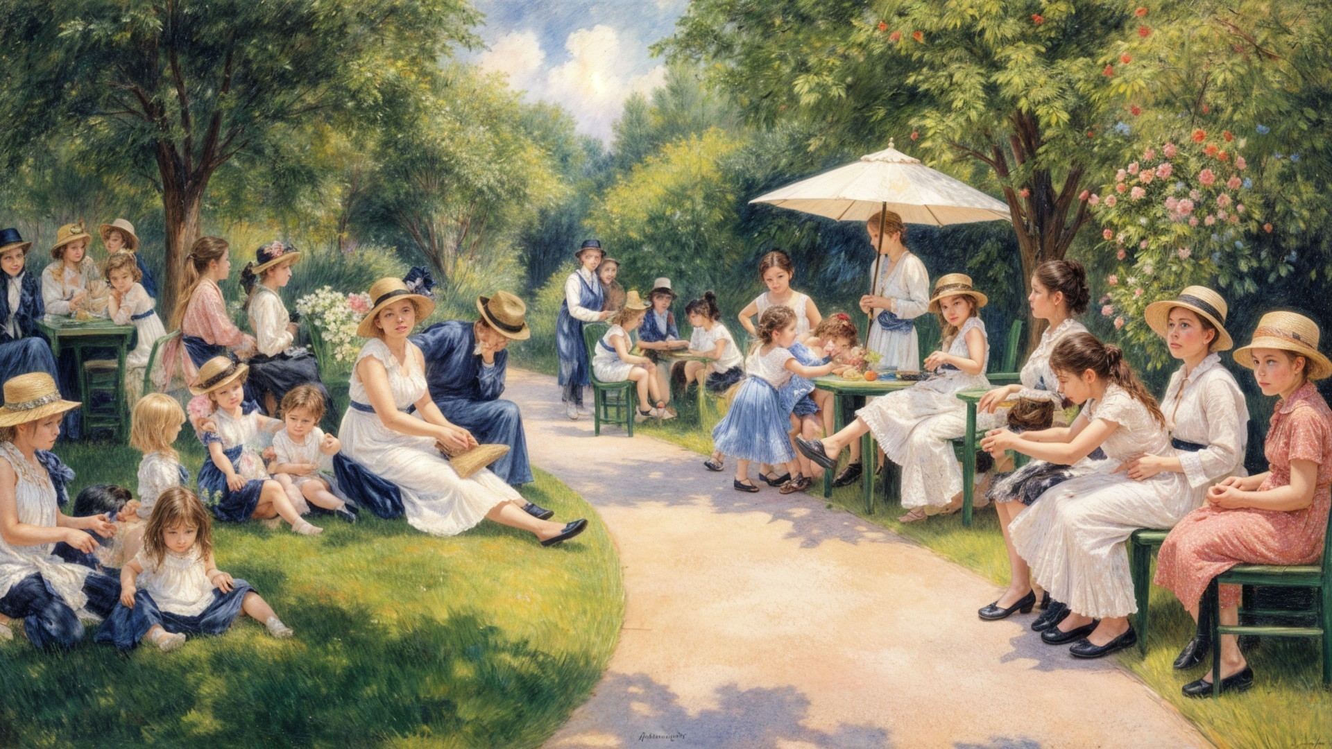 Charming Outdoor Garden Gathering in Vintage Attire