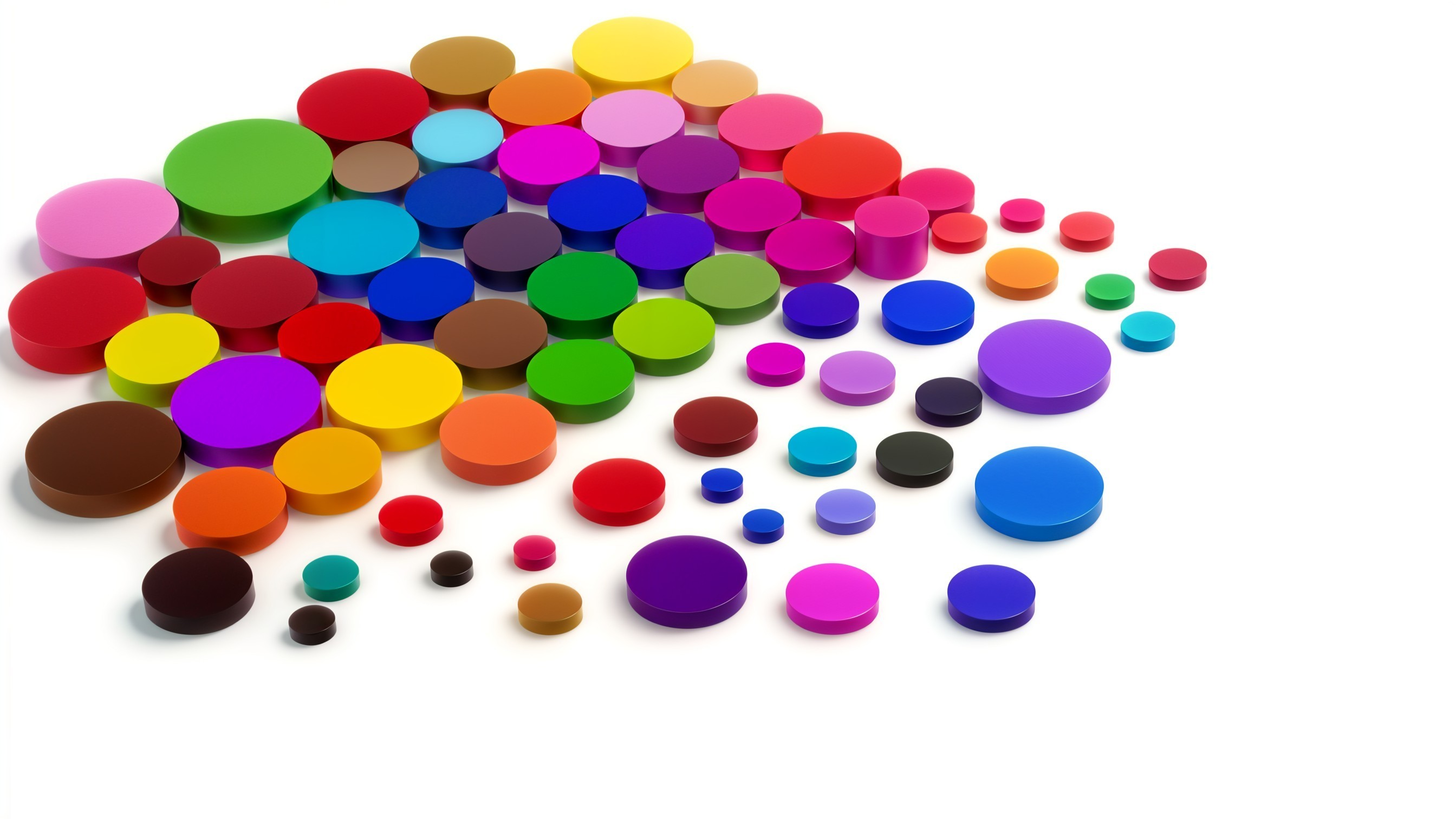 Colorful Circular Shapes on White Background