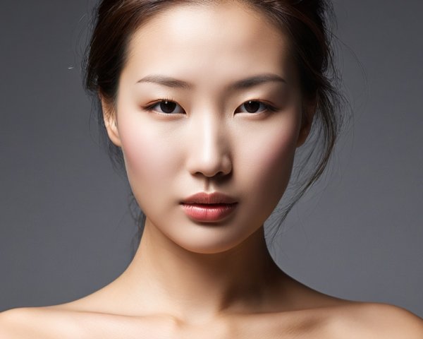Close-Up Portrait of a Young Woman with Natural Makeup