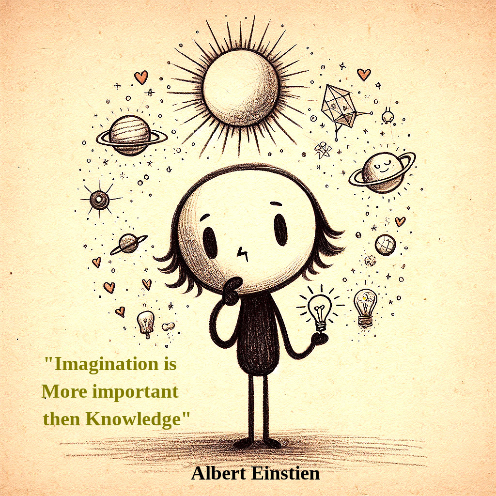 Whimsical Illustration of Creativity and Imagination