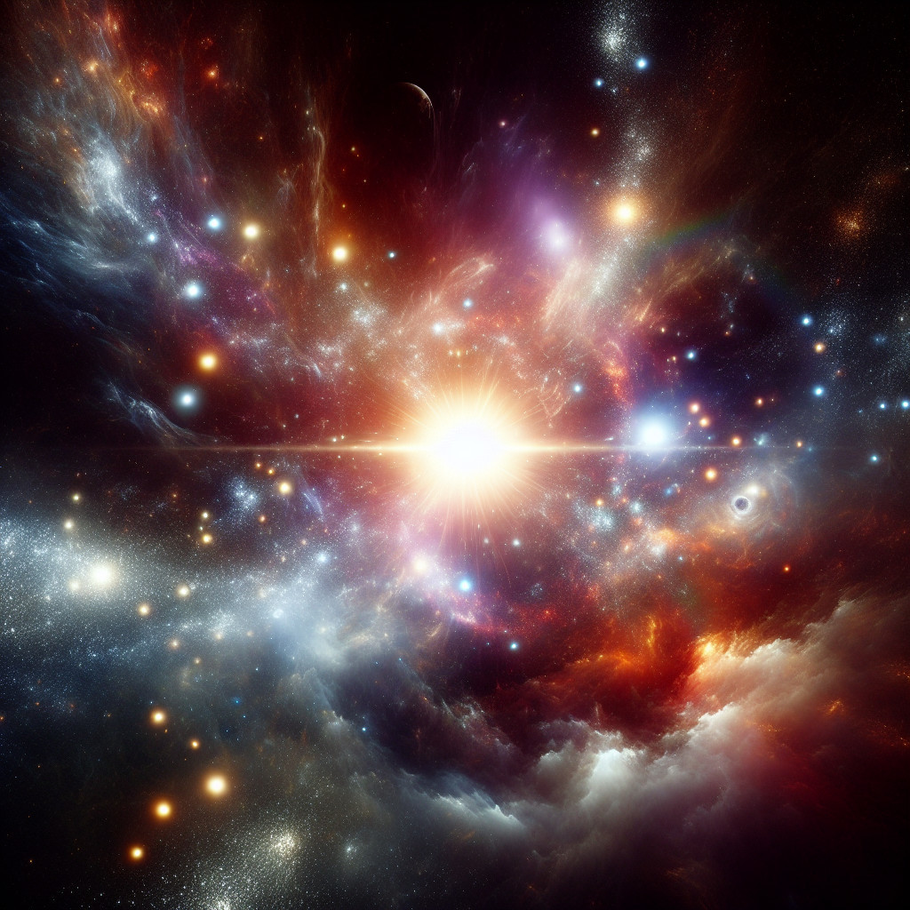 Vibrant Cosmic Scene with Galaxies and Nebulae