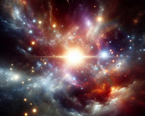 Vibrant Cosmic Scene with Galaxies and Nebulae