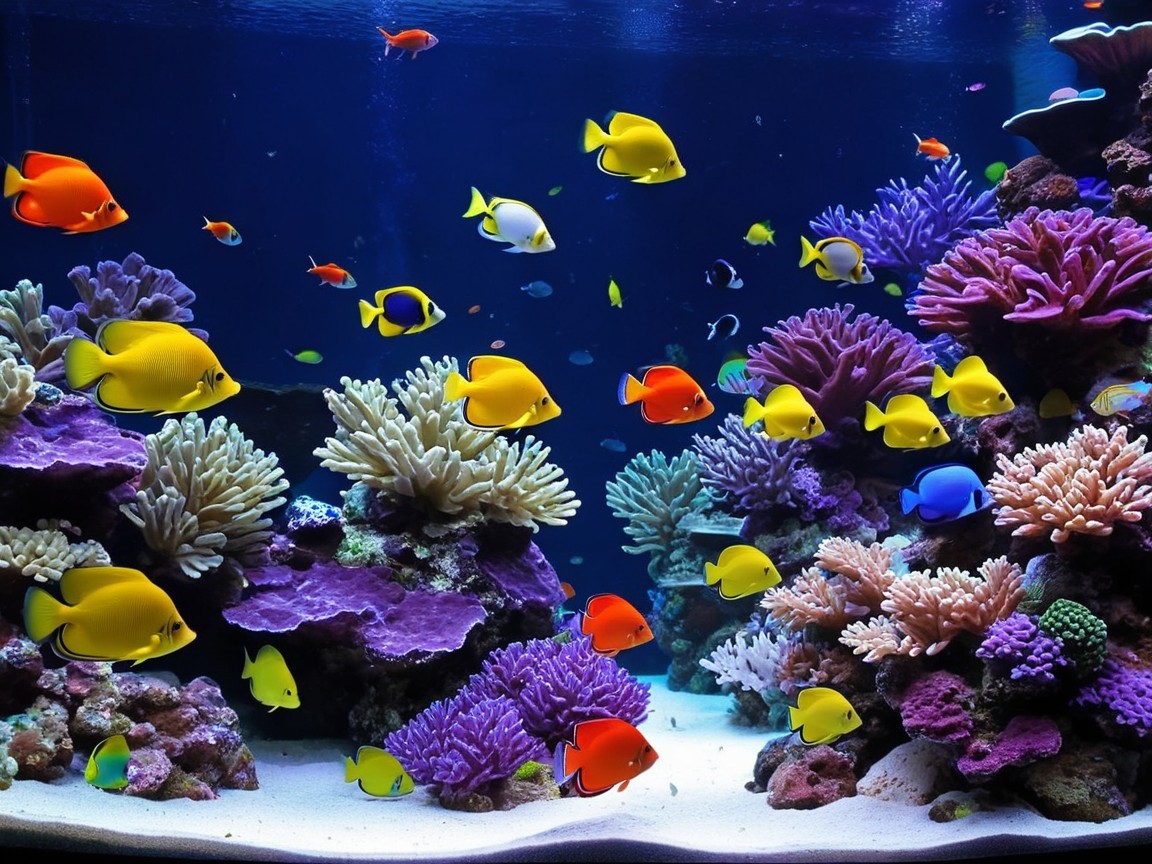Vibrant Underwater Scene with Colorful Coral and Fish