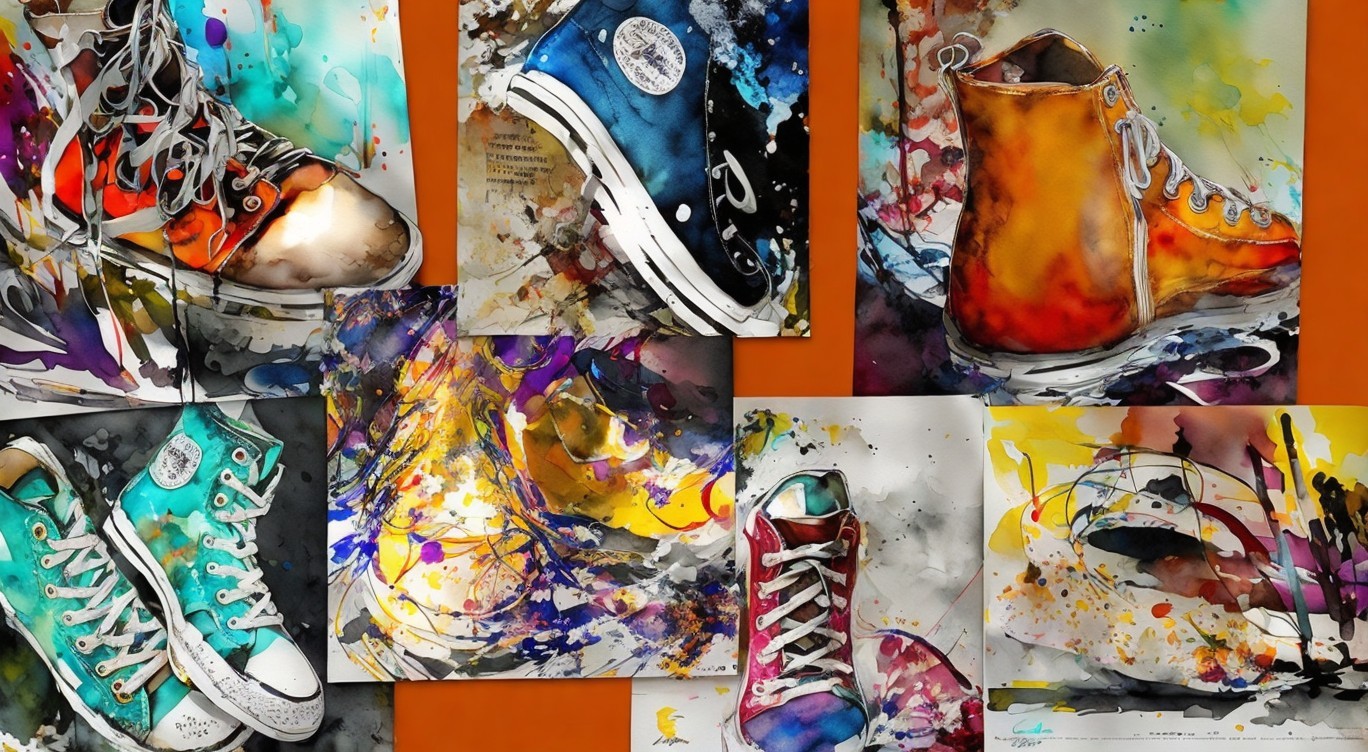 Vibrant Watercolor Paintings of Sneakers and High-Tops