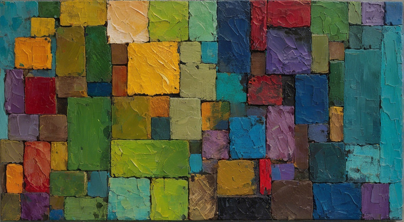 Vibrant Mosaic of Colorful Rectangles and Squares