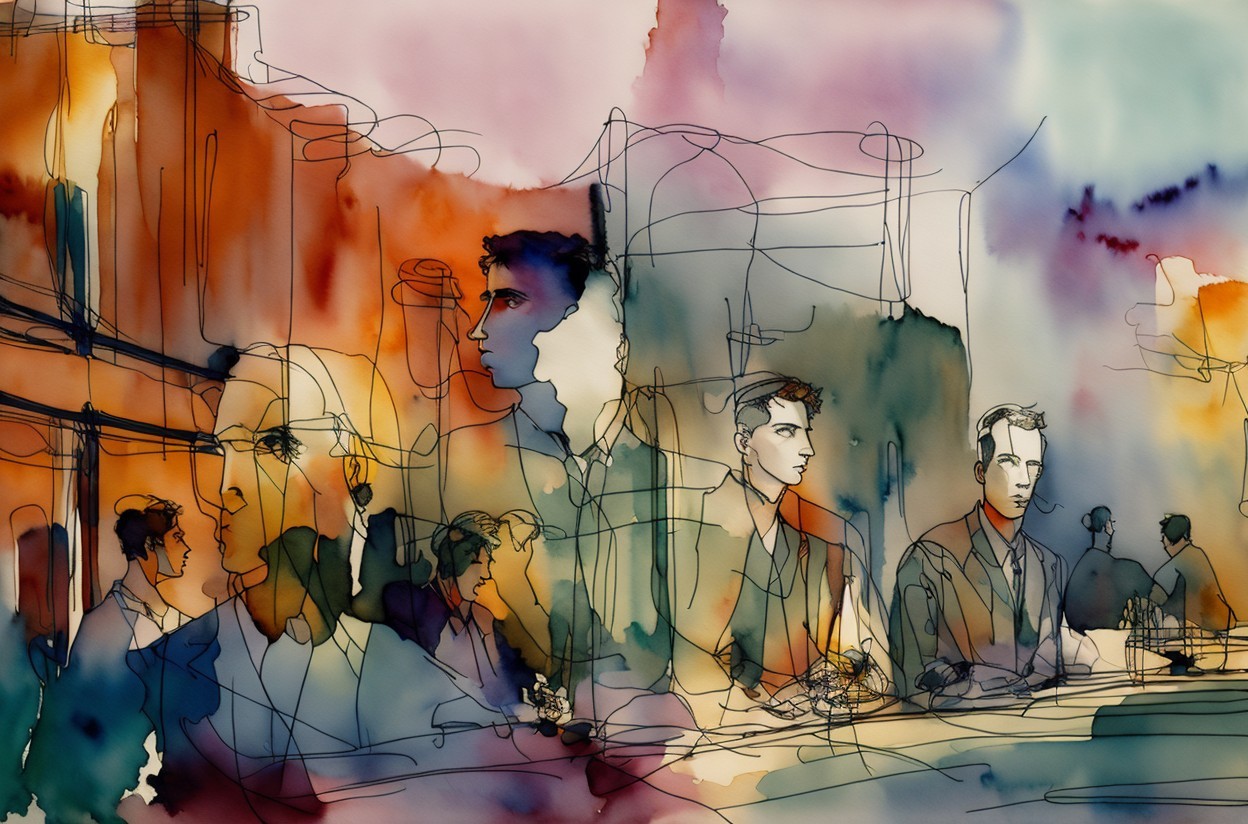 Vibrant Abstract Illustration of Social Interaction