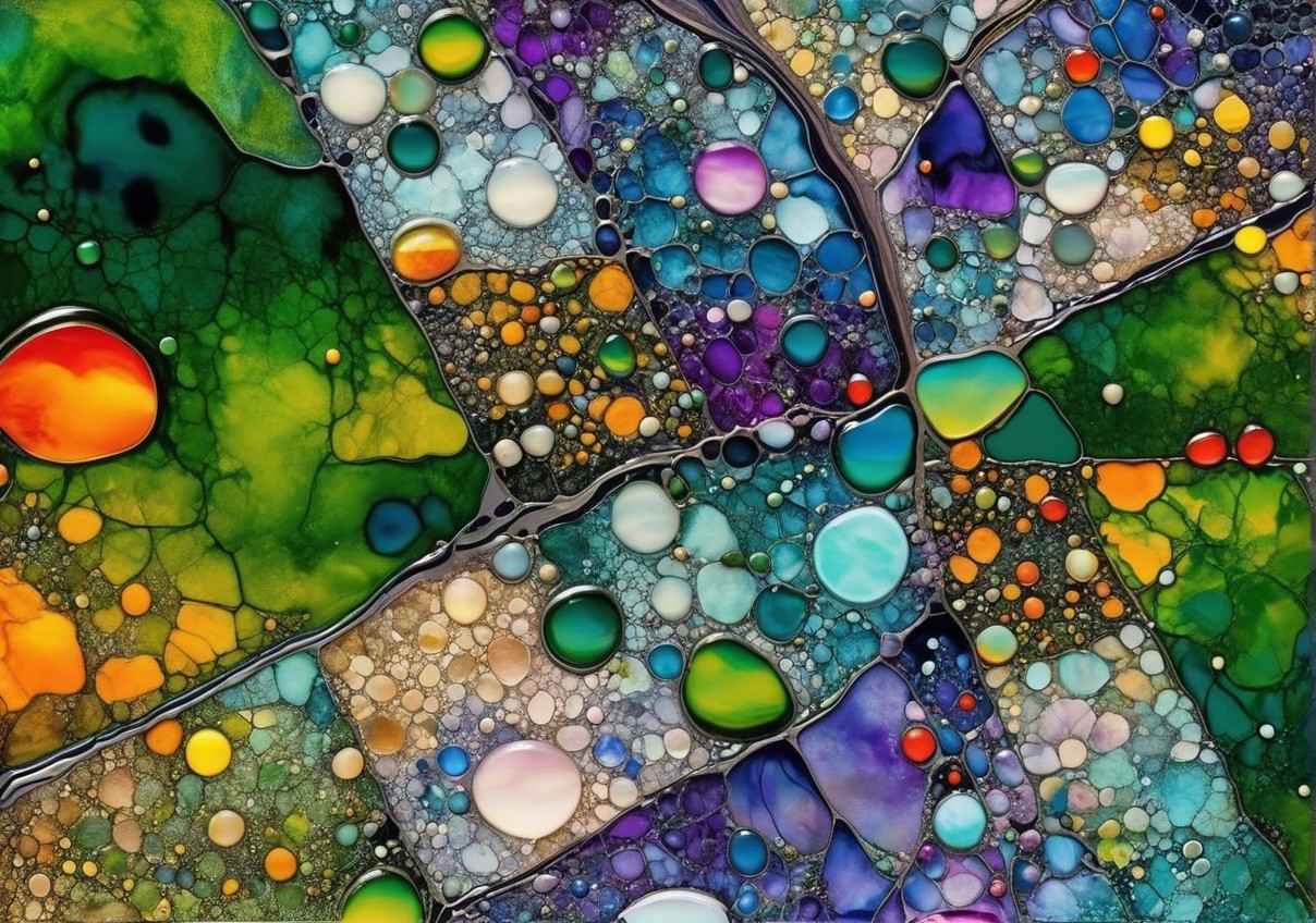 Vibrant Abstract Composition with Colorful Patterns
