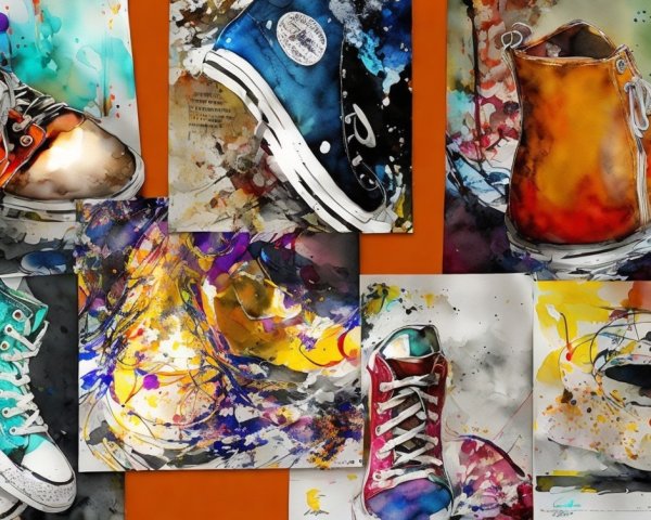Vibrant Watercolor Paintings of Sneakers and High-Tops