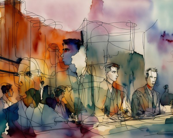 Vibrant Abstract Illustration of Social Interaction