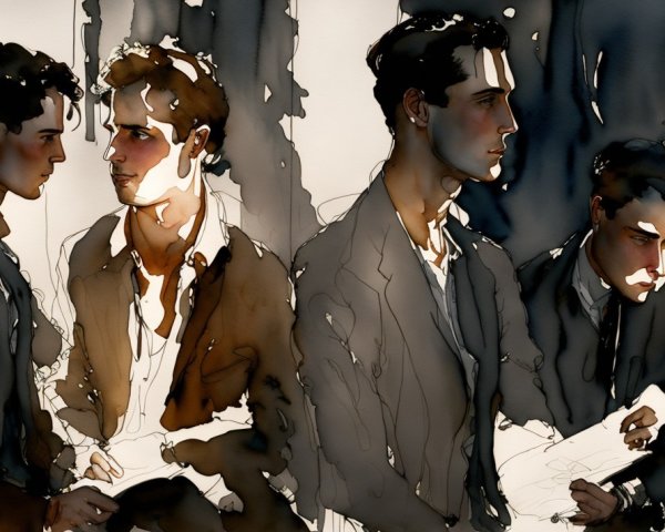 Expressive Figures in Soft Brush Strokes and Shadows