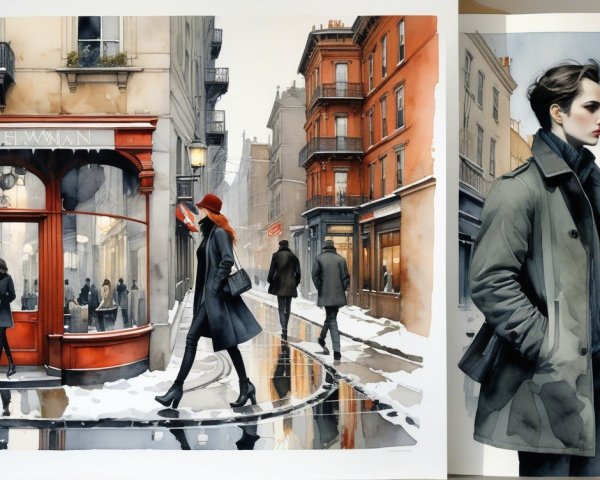 Artistic Scenes of Rainy Urban Elegance