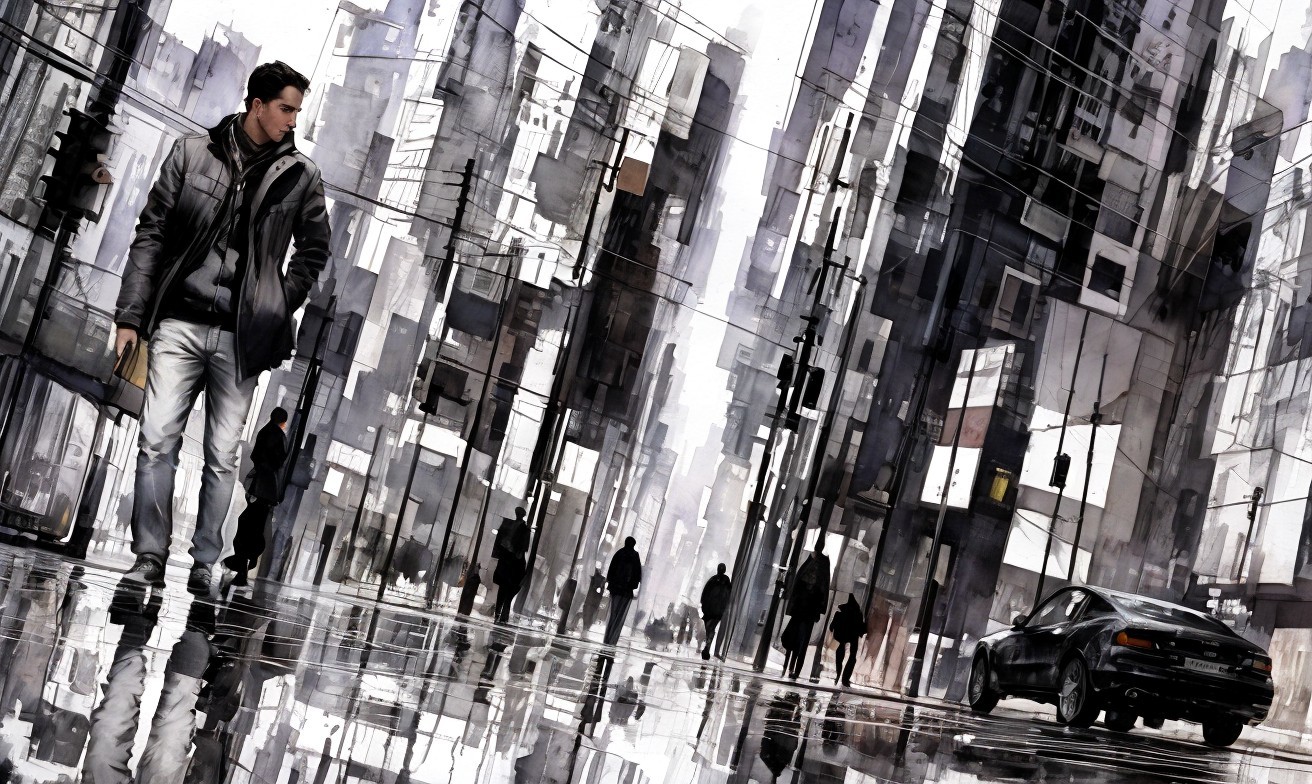 Futuristic Urban Landscape with Modernist Architecture
