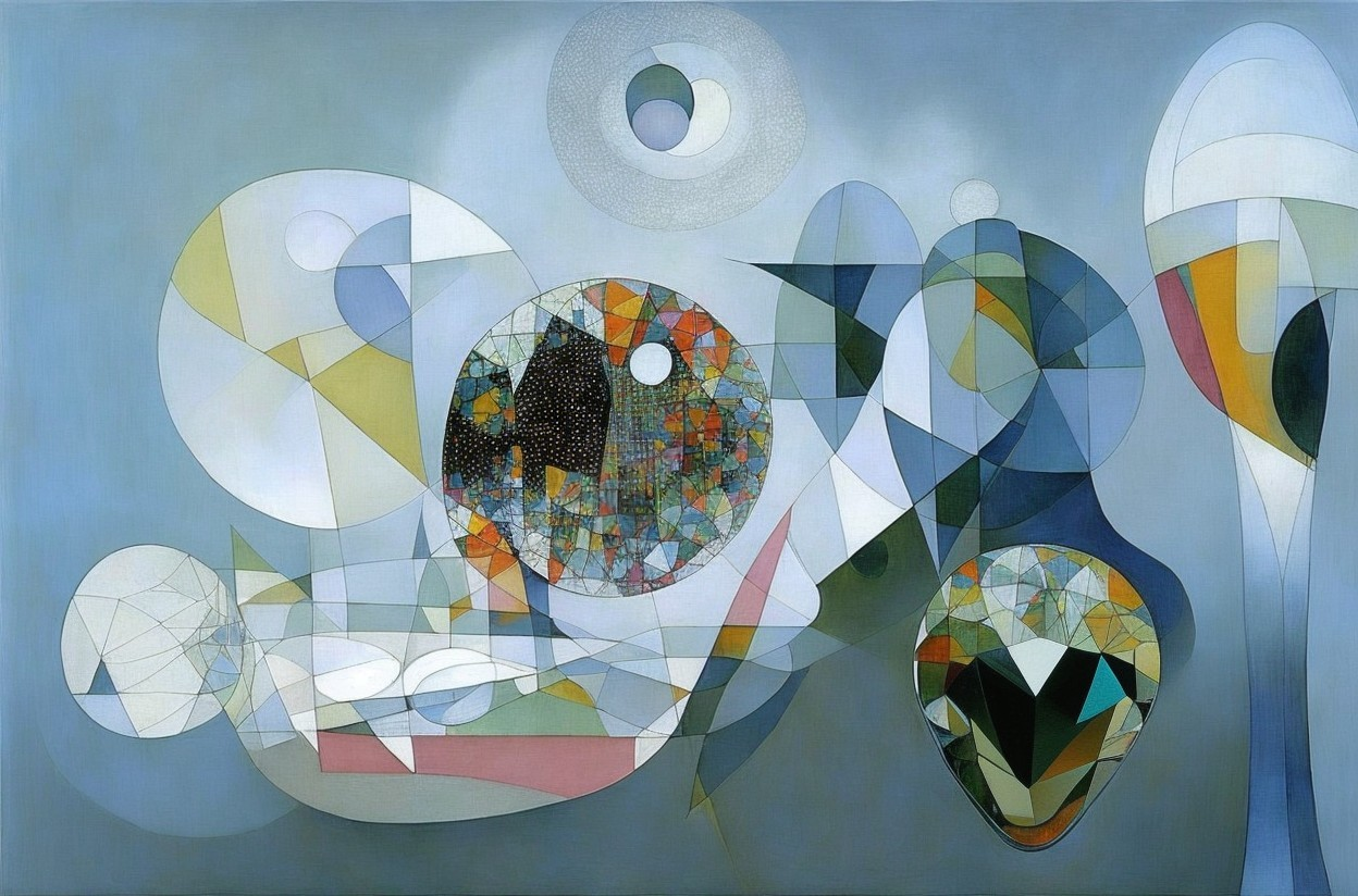 Abstract Composition of Geometric Shapes and Colors