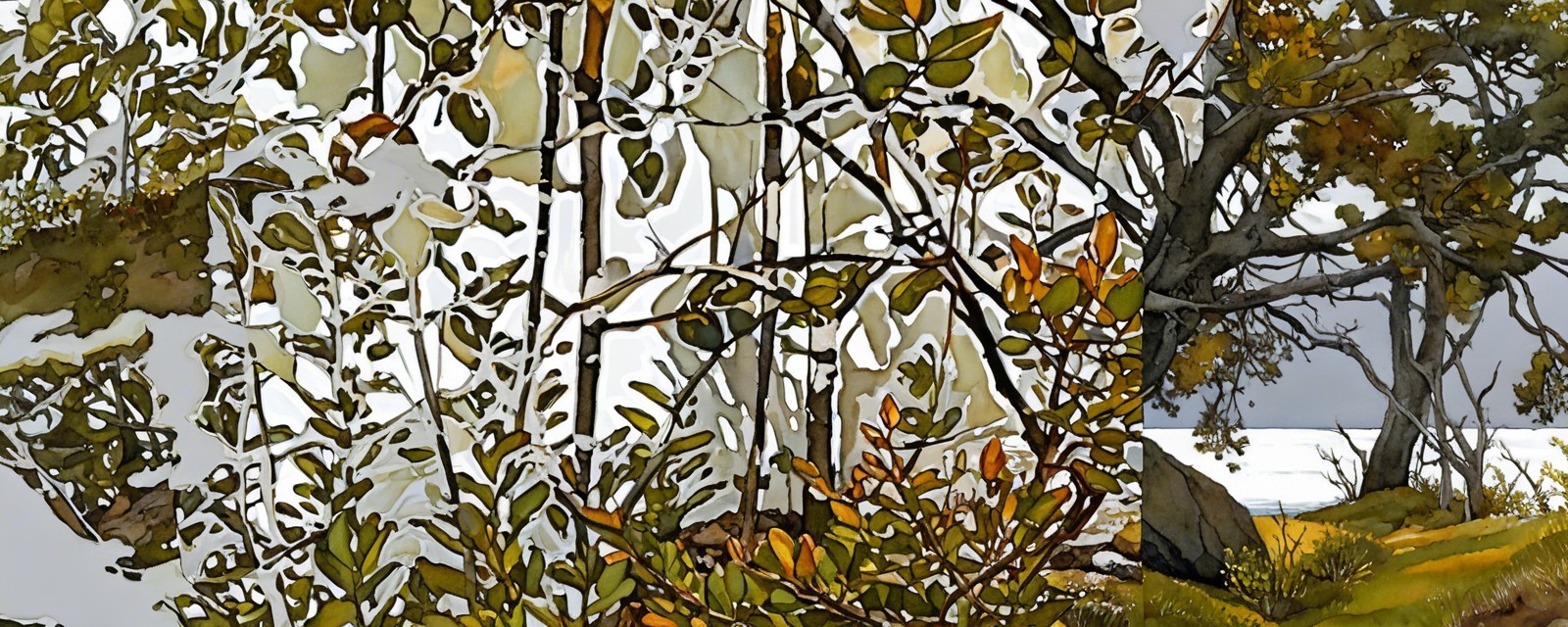 Serene Landscape with Trees and Tranquil Water