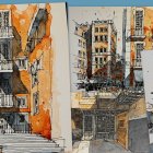 Watercolor Paintings of Vintage Urban Architecture