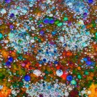Vibrant Circular Mosaic of Colorful Stained Glass