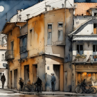 Charming European Town Streetscape with Elegant Architecture