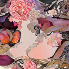 Intricate Design of Swirling Lines and Floral Motifs