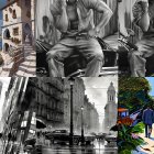 Vibrant Cityscape with Canal and Colorful Boats