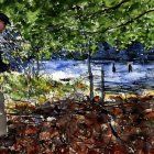 Abstract Watercolor Scene with Figures and Colors