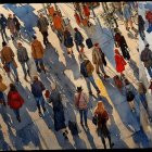 Vibrant Bird's-Eye View of a Crowded Street Scene