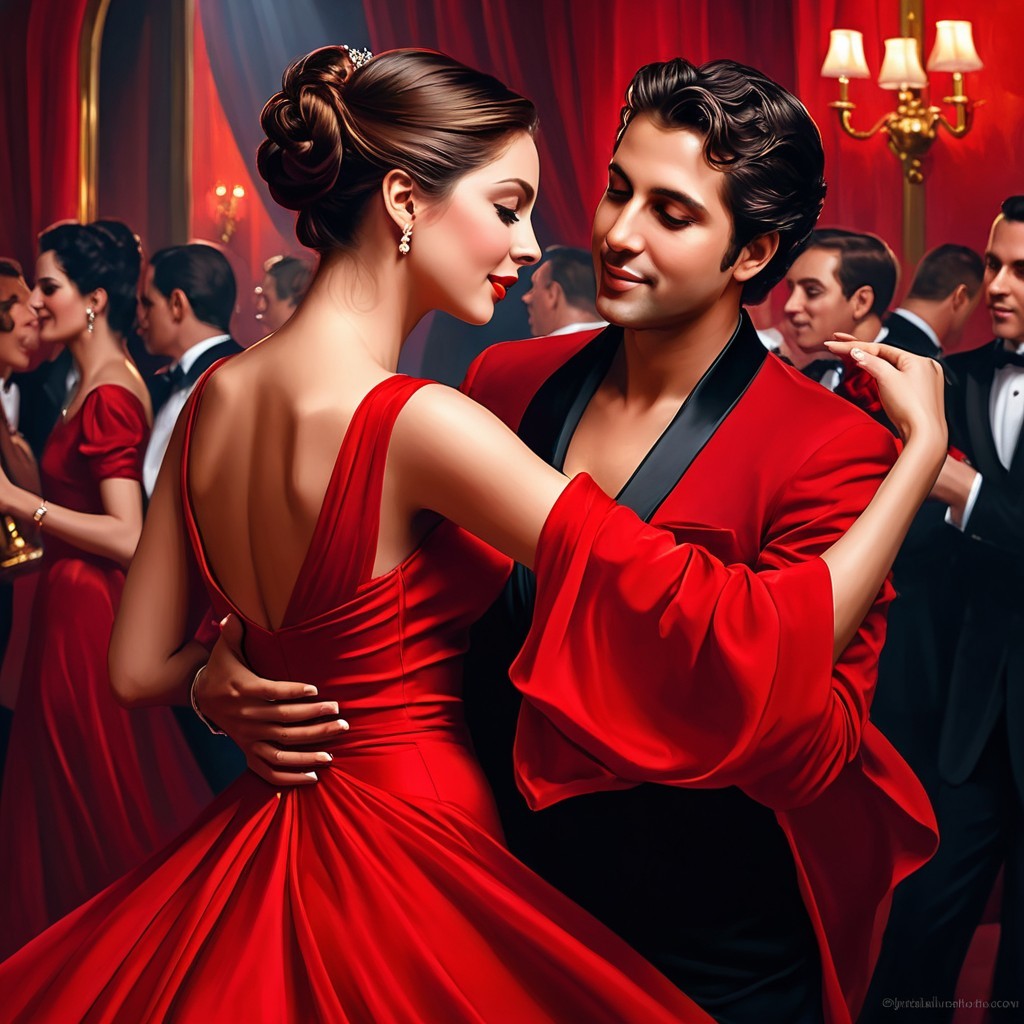 Elegant Ballroom Dance with Romantic Atmosphere