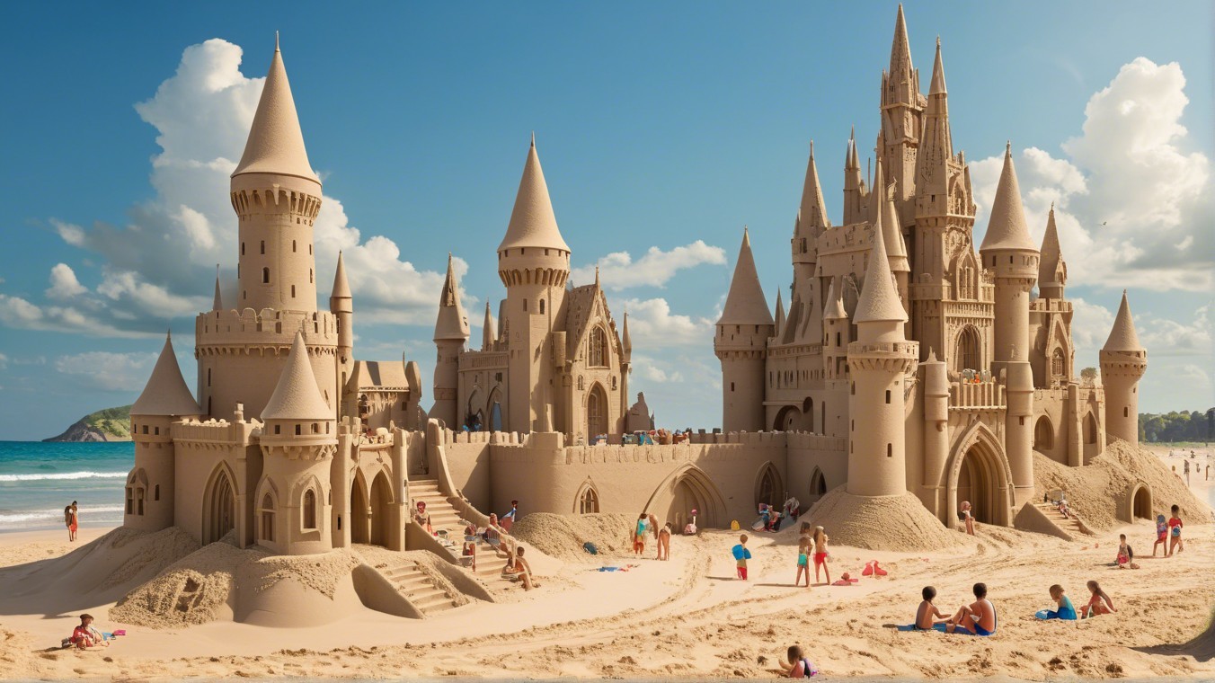 Majestic Sandcastle on a Sunny Beach