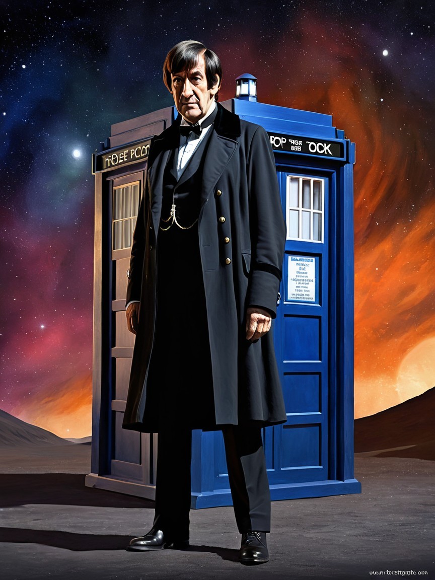 Older man in sophisticated black suit with stern expression