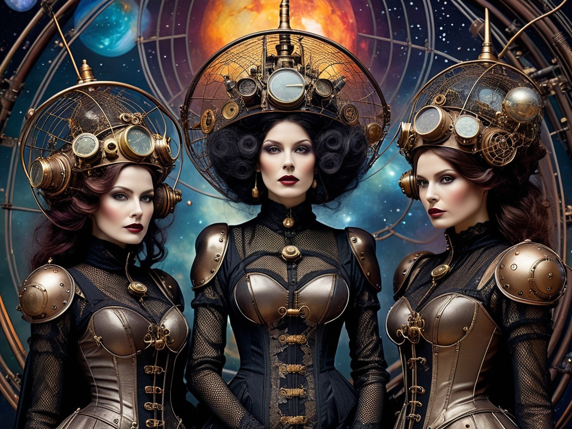 Steampunk Aesthetic with Elegant Women in Corsets