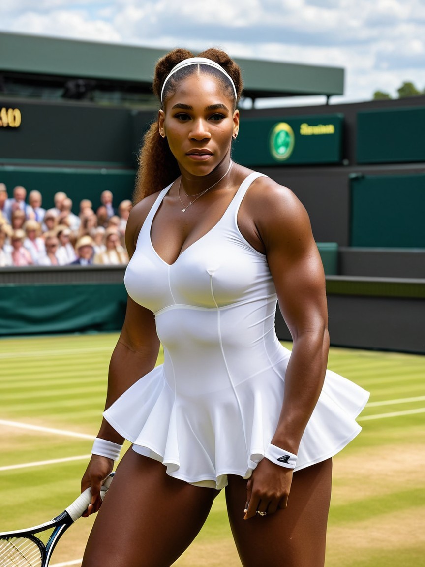 Athlete on Tennis Court at Prestigious Wimbledon Event