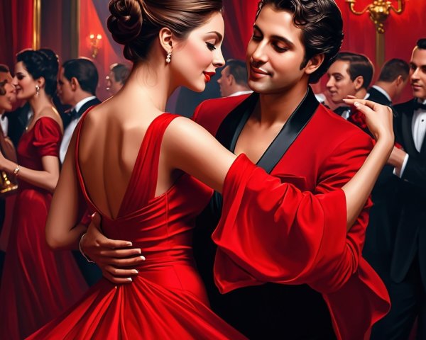 Elegant Ballroom Dance with Romantic Atmosphere
