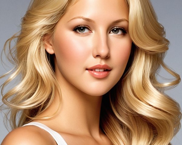 Portrait of a Young Woman with Blonde Hair and Warmth