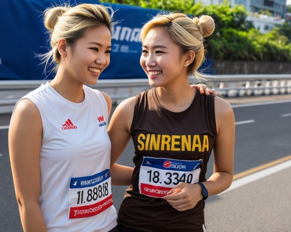 Young Women in Athletic Gear at Racecourse