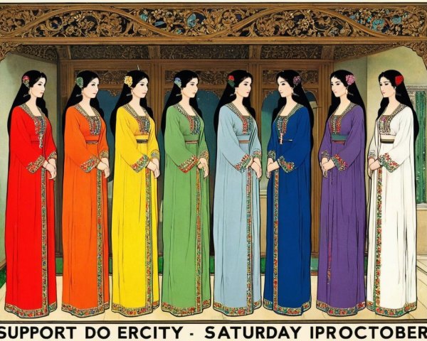 Elegantly Dressed Women in Vibrant Traditional Attire