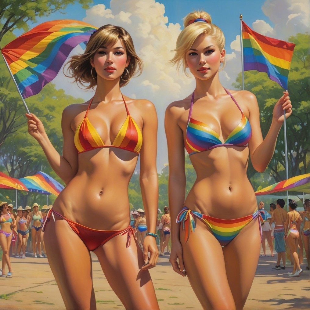 Women in Colorful Bikinis Celebrate Diversity Outdoors