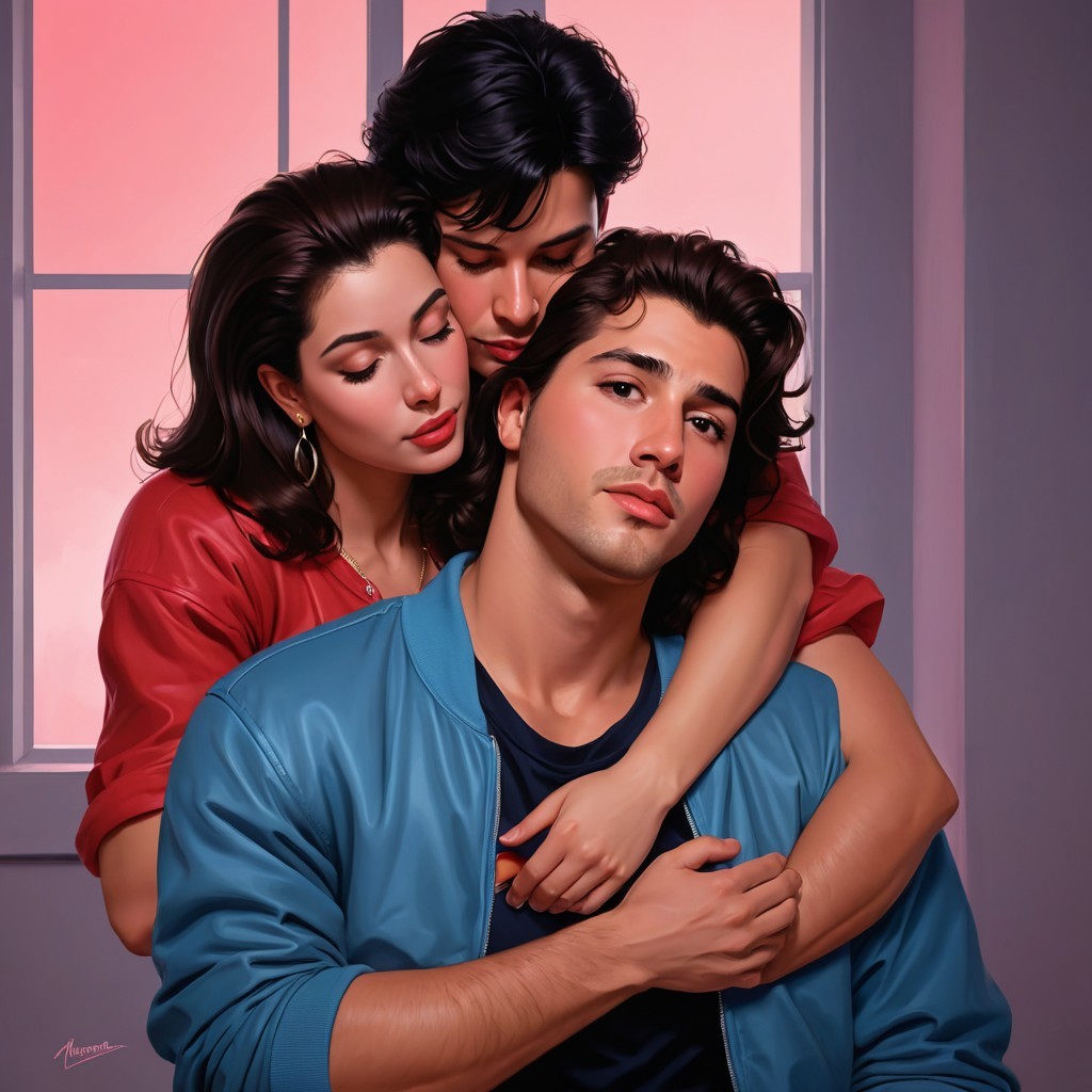 Group Illustration of Three Young People in Casual Attire