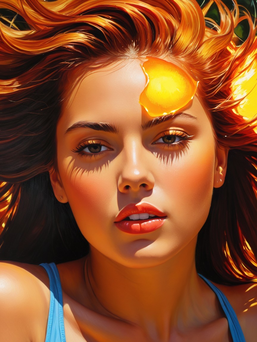 Portrait of a Young Woman with Red-Orange Hair
