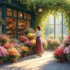 Bright Floral Shop with Colorful Bouquets and Greenery