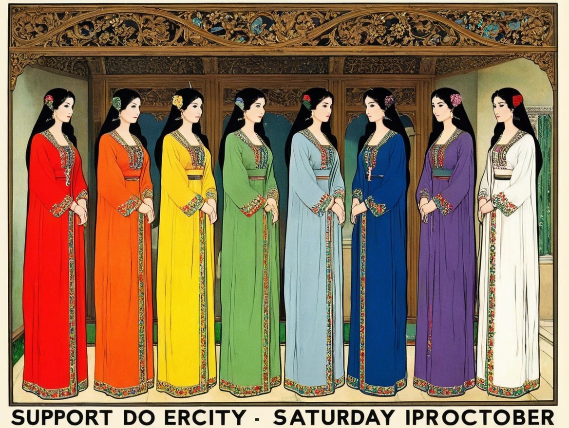 Elegantly Dressed Women in Vibrant Traditional Attire