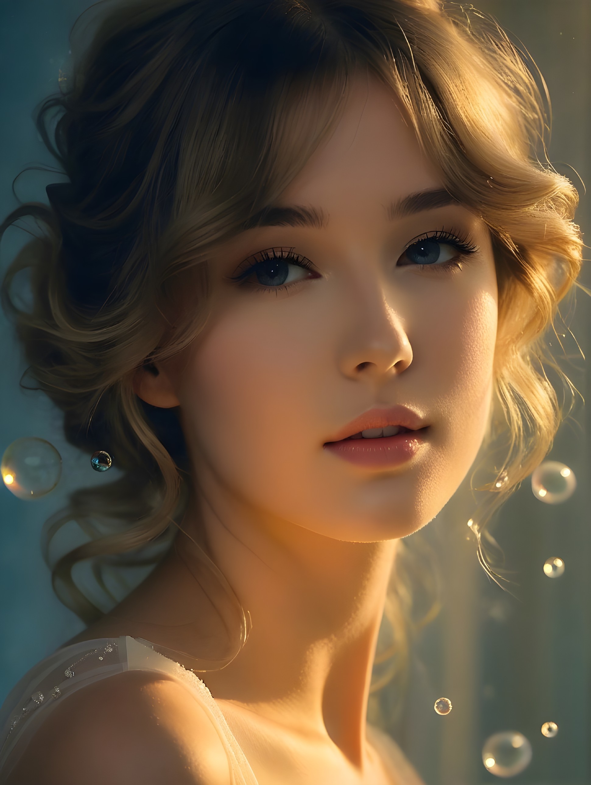Close-Up Portrait of a Young Woman with Blonde Hair