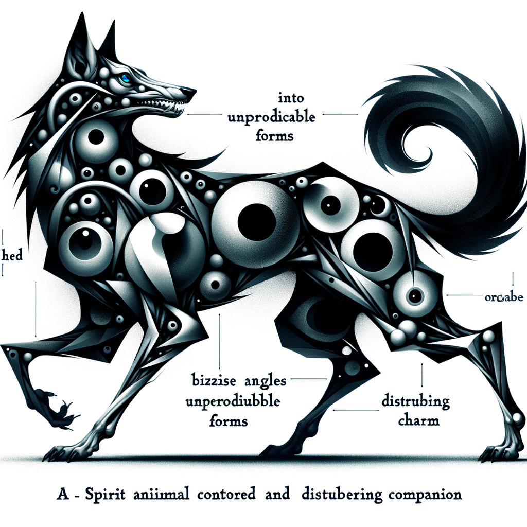 Stylized Wolf with Geometric and Organic Features