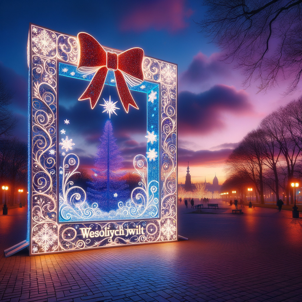 Illuminated Christmas Present Frame with Tree Display