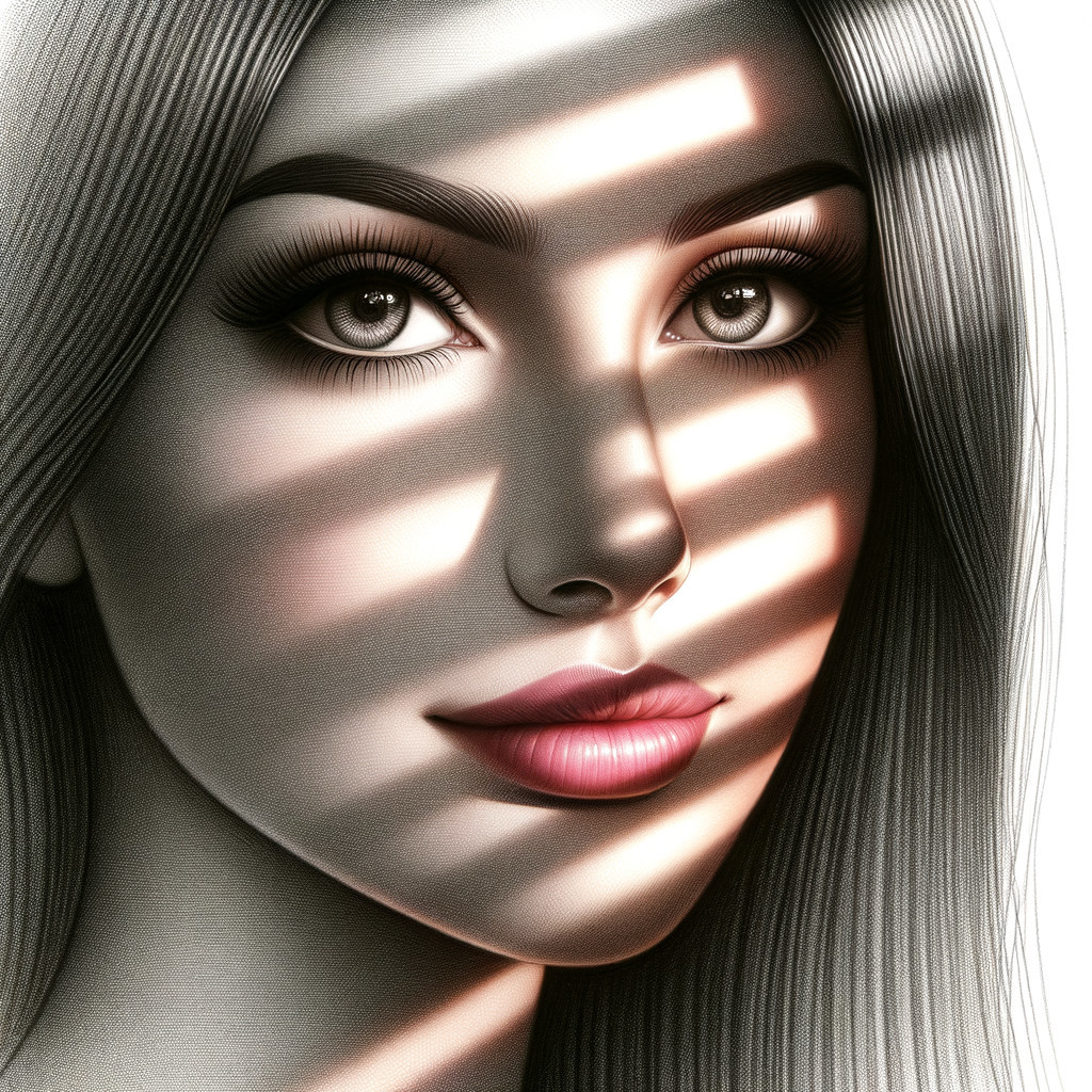 Close-up of a woman's face with dramatic lighting