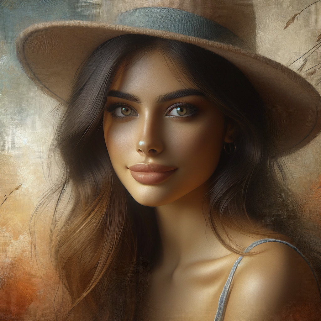 Portrait of a Young Woman with Elegant Features