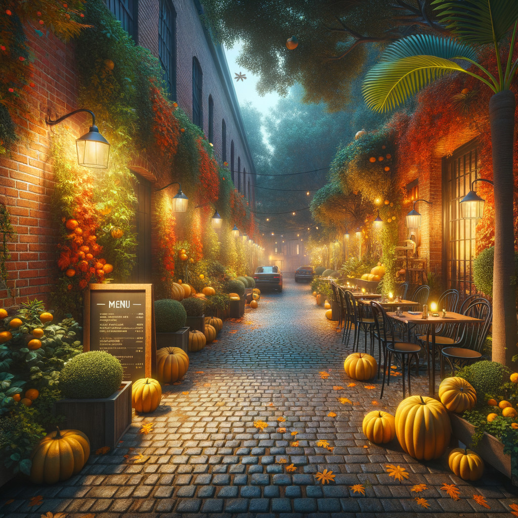 Charming Cobblestone Alleyway in Autumn Ambiance