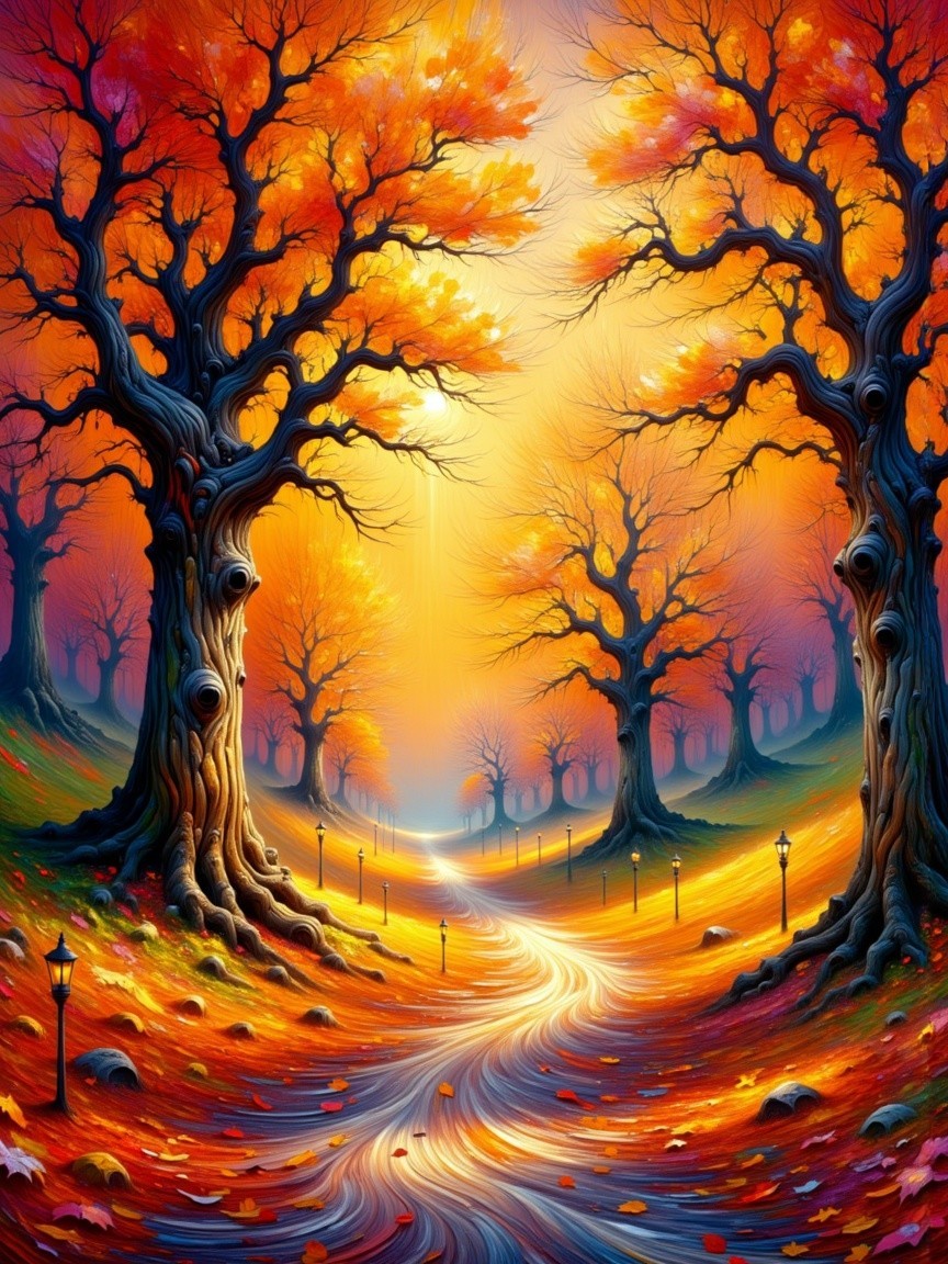 Vibrant Autumn Landscape with Colorful Foliage