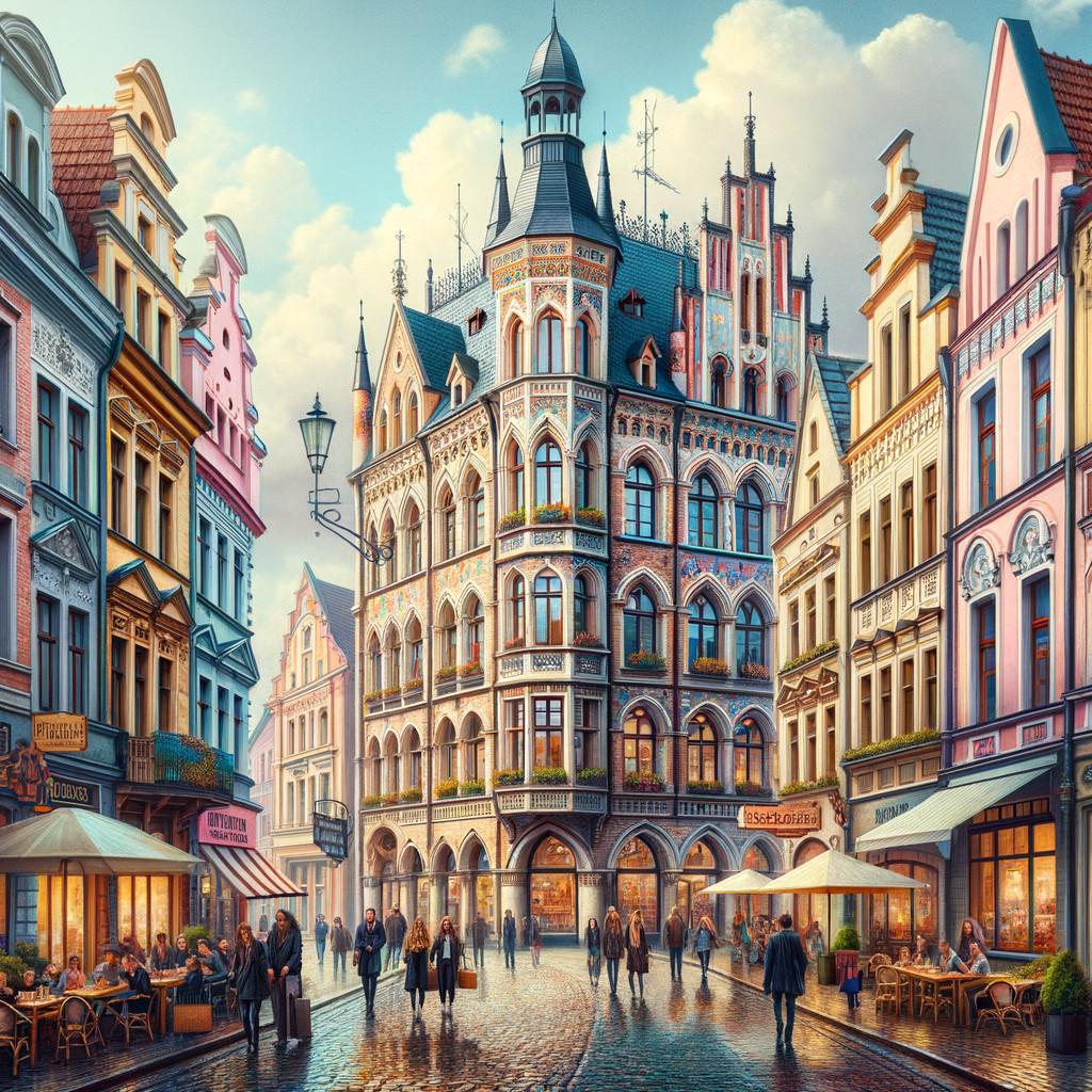 Charming European Town with Colorful Architecture
