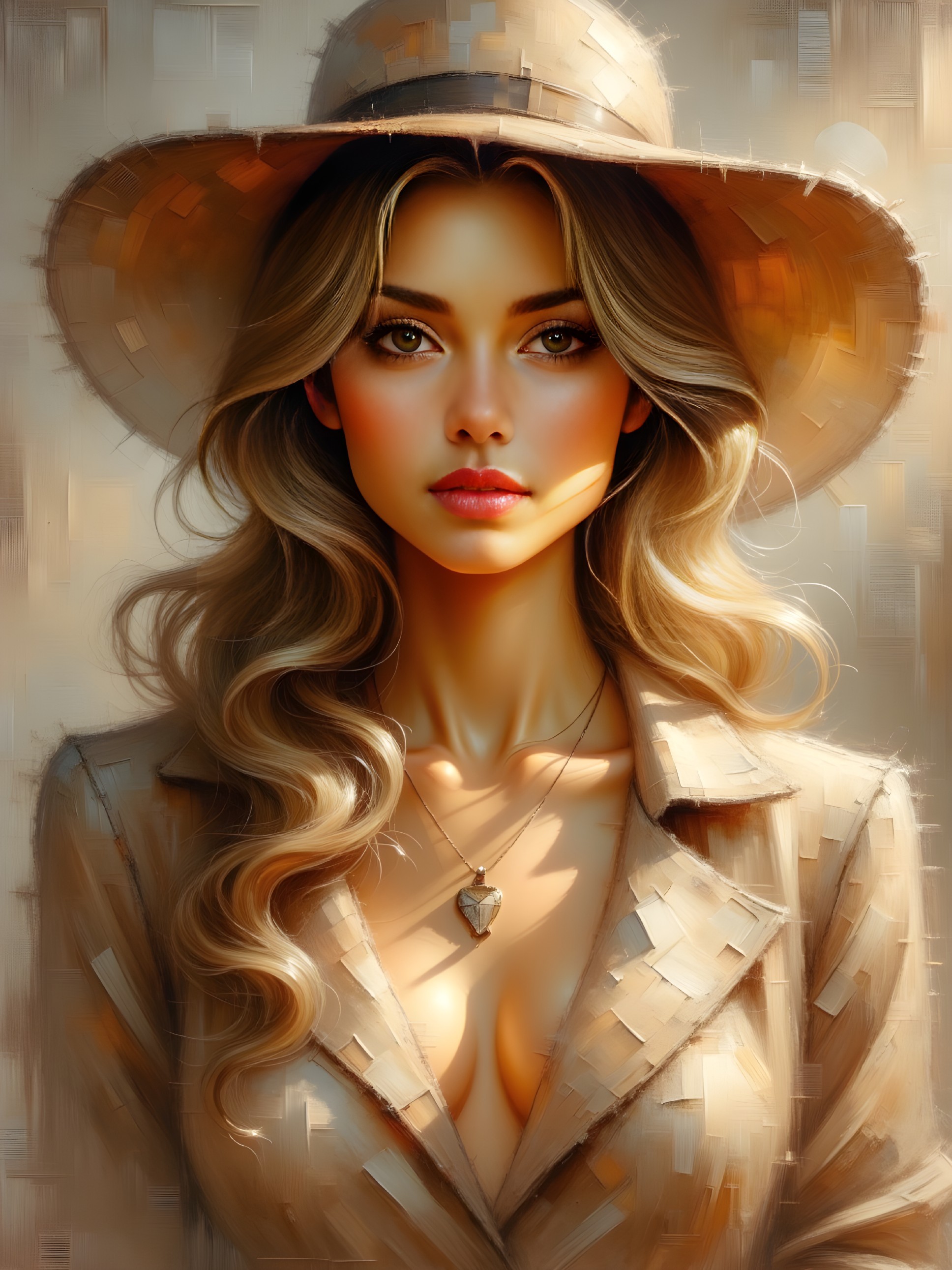 Portrait of a Woman with Blonde Hair and Chic Outfit
