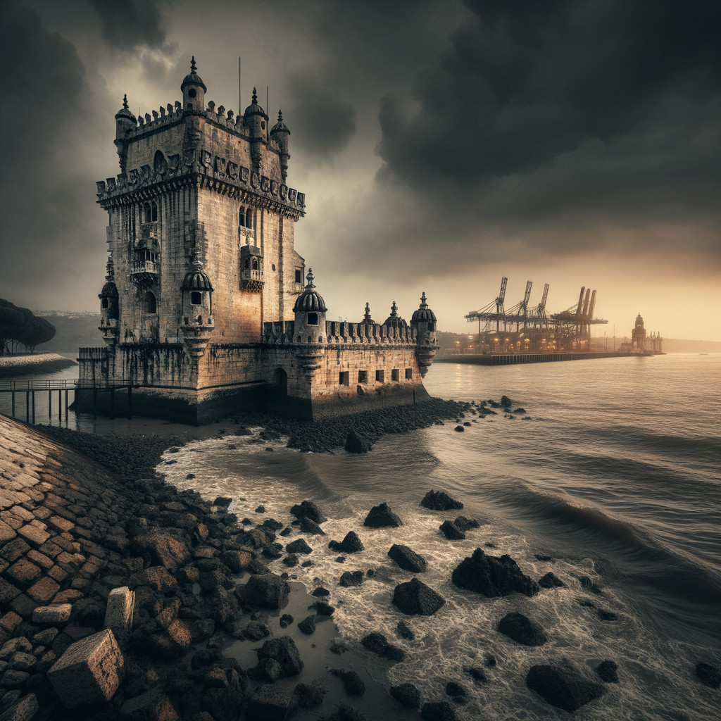 Belem Tower in Lisbon on a Stormy Day Photo